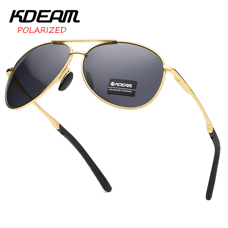 Sunglasses Aviator Polarized - KDEAM Brand Black Pilot Sunglasses Metal