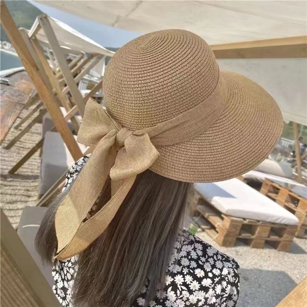 Bowknot Sun Hat Summer Breatha - đánh giá và giá Bucket Hat Straw