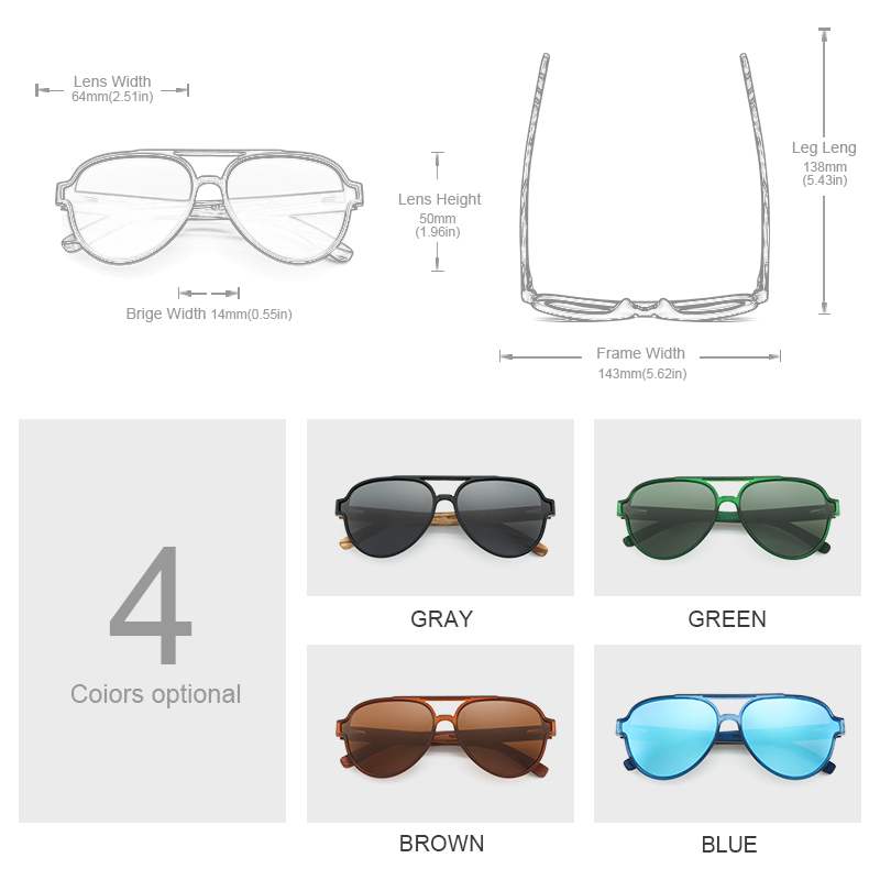 Oi Wood Sunglasses For Women M - đánh giá và giá Sunglasses Aviator Polarized