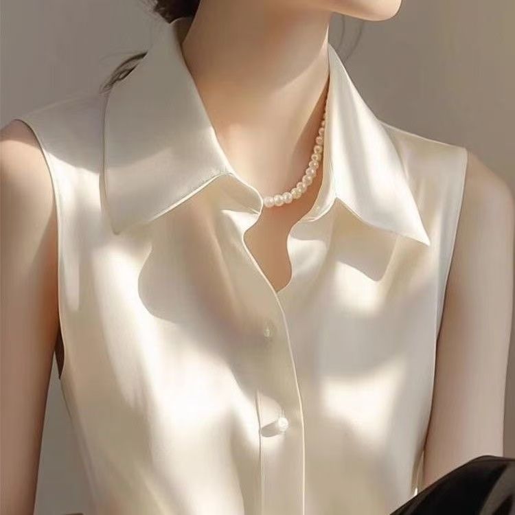 French Satin POLO Collar Sleev - đánh giá và giá Shirt Camp Collar