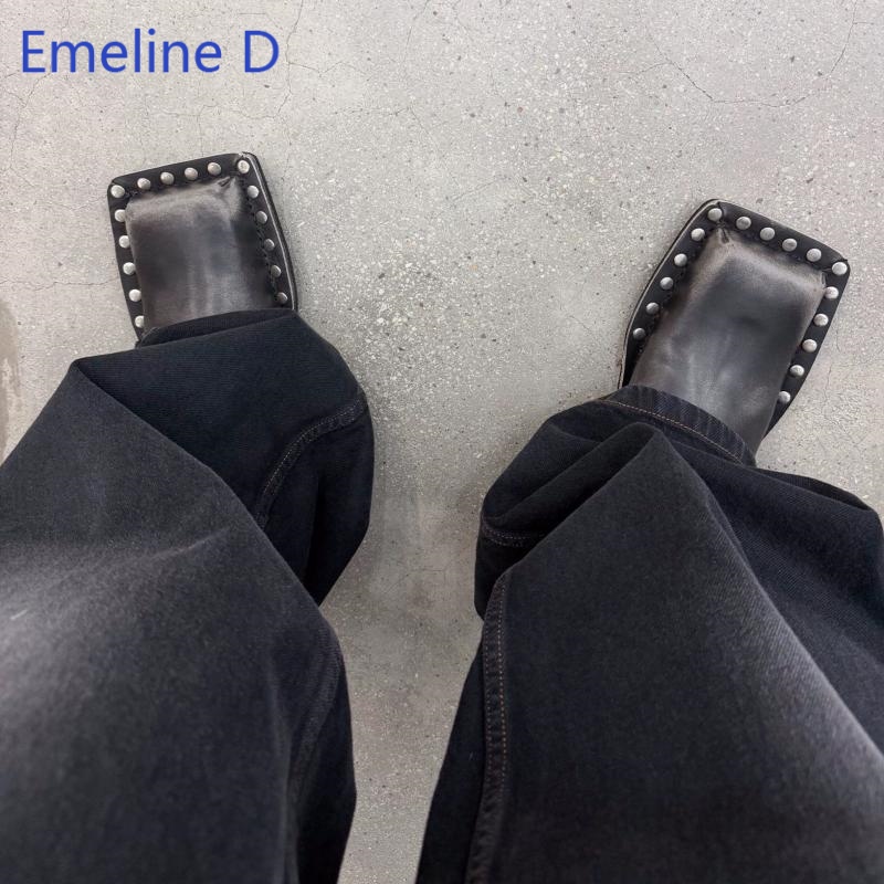 Unisex Square Toe Mule Slides  - đánh giá và giá Flip Flop Leather Men